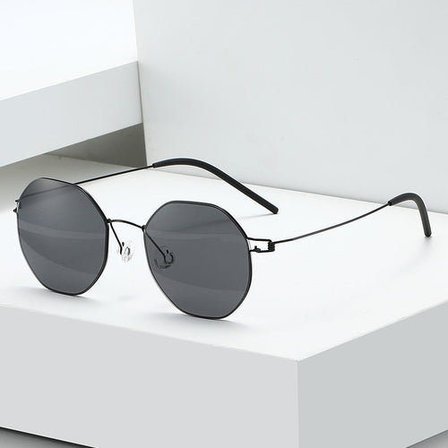 Women's geometric sunglasses with high-quality metal frame and mirrored lenses Bowlift