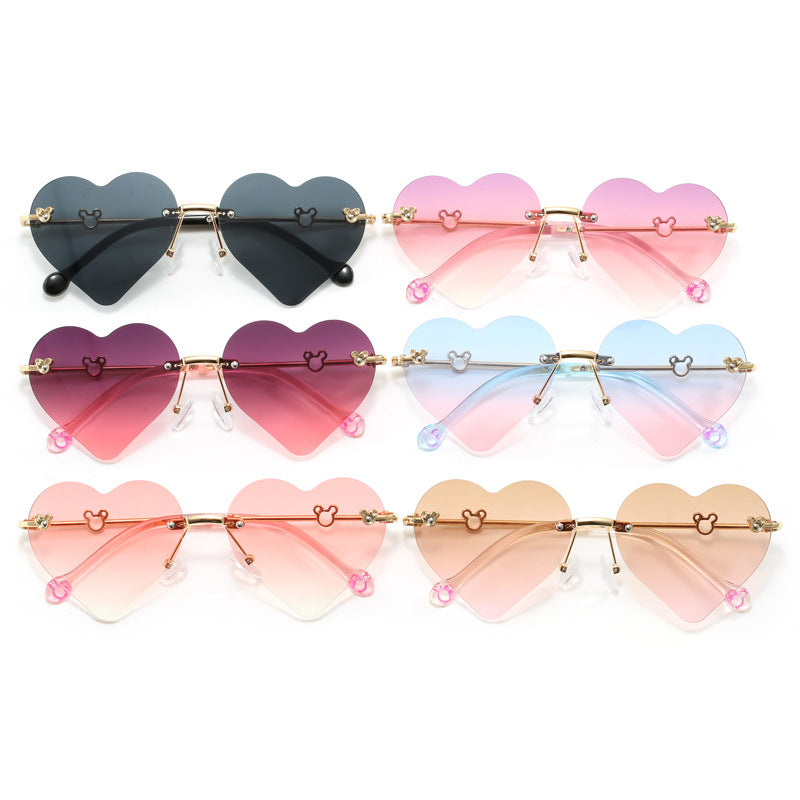 Women's Heart-Shaped Sunglasses with Mirrored Lenses Bowlift