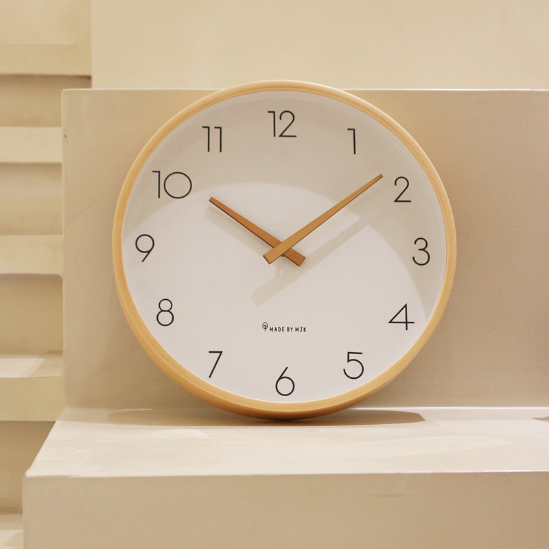LZINA™ | Nordic Minimalist Wood Silent Wall Clock