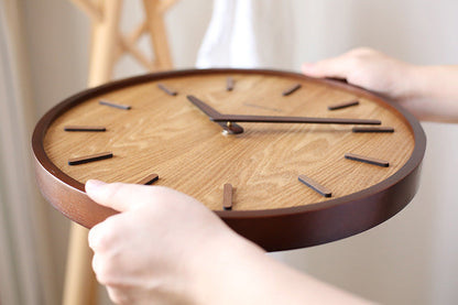 BowLift | Minimalistic Quiet Wooden Wall Clock 12 Inch