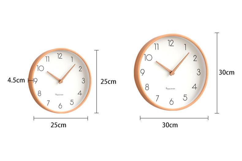 LZINA™ | Nordic Minimalist Wood Silent Wall Clock