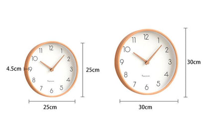 LZINA™ | Nordic Minimalist Wood Silent Wall Clock
