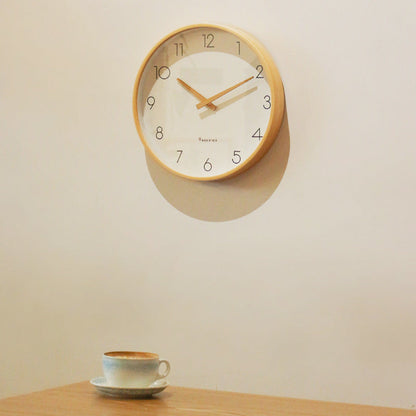 LZINA™ | Nordic Minimalist Wood Silent Wall Clock