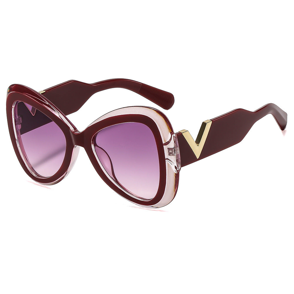 Women Cat-Eye Sunglasses with Luxurious Frame and Mirrored Lenses Bowlift
