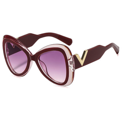 Women Cat-Eye Sunglasses with Luxurious Frame and Mirrored Lenses Bowlift