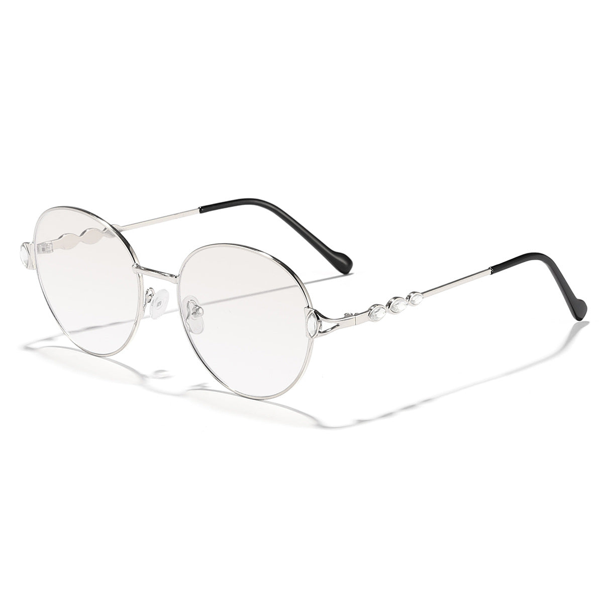 Women round sunglasses with elegant metal frame and mirrored lenses Bowlift