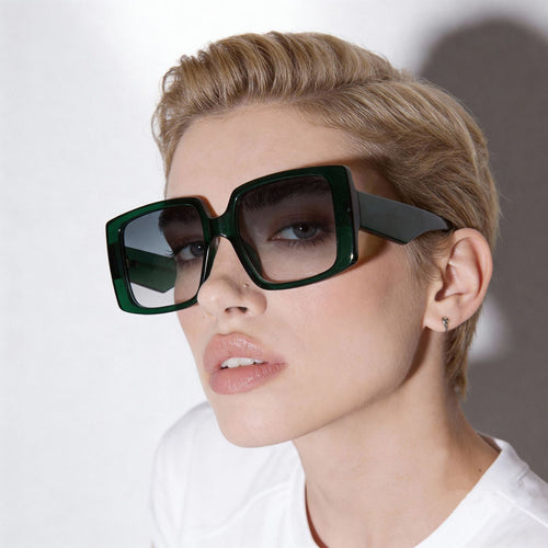 Women's modern square sunglasses with mirrored lenses Bowlift