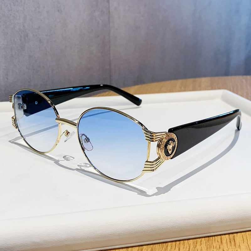 Ladies elegant sunglasses with luxurious metal frame and mirrored lenses Bowlift