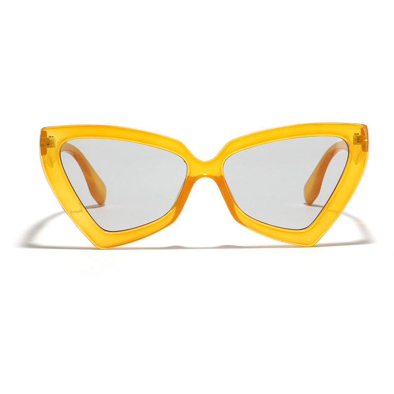 Women's Cat-Eye Sunglasses with Mirrored Lenses and Sturdy Frame Bowlift
