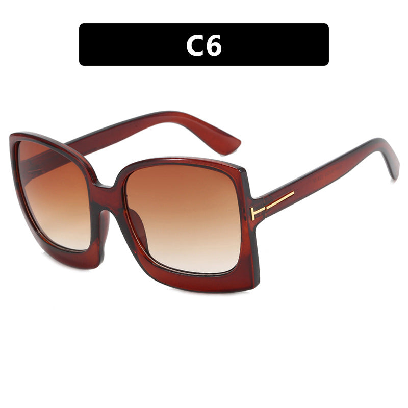Women's oversized sunglasses in modern square design with mirrored lenses Bowlift