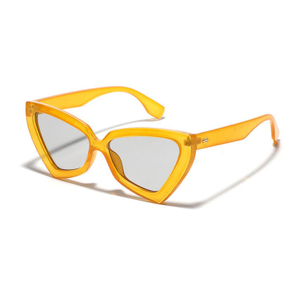 Women's Cat-Eye Sunglasses with Mirrored Lenses and Sturdy Frame Bowlift