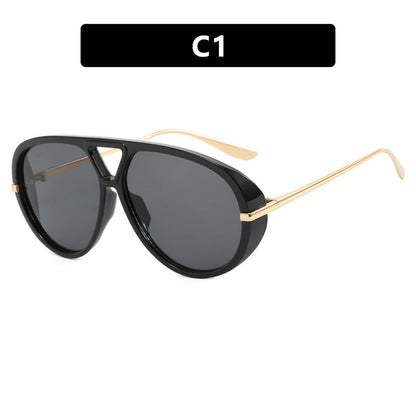 Women's oversized sunglasses with elegant plastic frame and mirrored lenses Bowlift