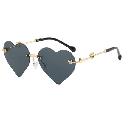 Women's Heart-Shaped Sunglasses with Mirrored Lenses Bowlift