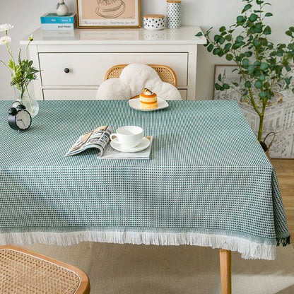 BowLift | Waffle Modern Tablecloth, Knitted Fabric Lace Coffee Cloth, Round Tablecloth, Rectangular Tablecloth