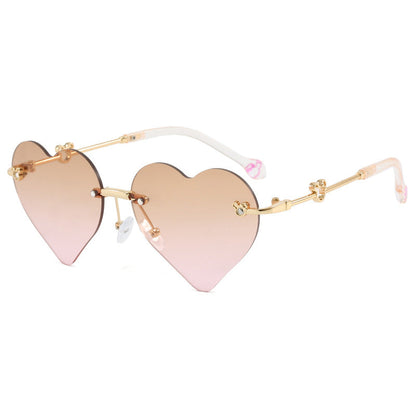 Women's Heart-Shaped Sunglasses with Mirrored Lenses Bowlift