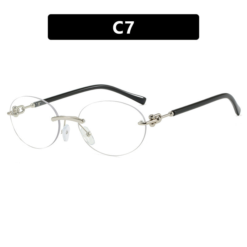 Women oval sunglasses with luxurious metal frame and mirrored lenses Bowlift