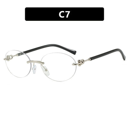 Women oval sunglasses with luxurious metal frame and mirrored lenses Bowlift