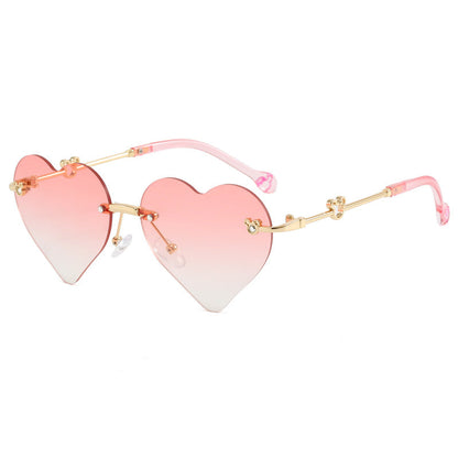 Women's Heart-Shaped Sunglasses with Mirrored Lenses Bowlift