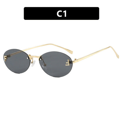 Women's fashionable sunglasses with elegant mirrored lens front and delicate metal frame Bowlift