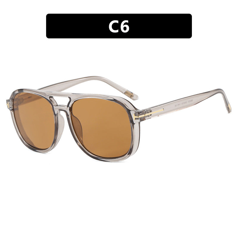Women's square sunglasses with luxurious plastic frame and mirrored lenses Bowlift