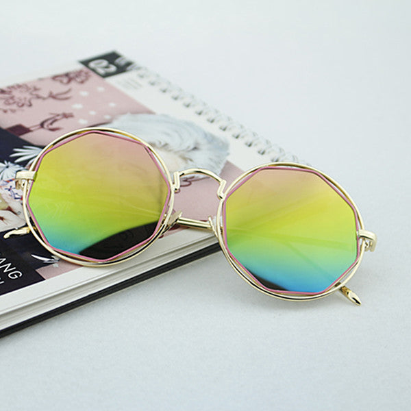 Women's Fashion Octagonal Sunglasses with Mirrored Lenses Bowlift