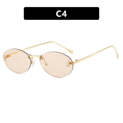 Women's fashionable sunglasses with elegant mirrored lens front and delicate metal frame Bowlift