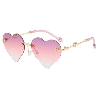 Women's Heart-Shaped Sunglasses with Mirrored Lenses Bowlift