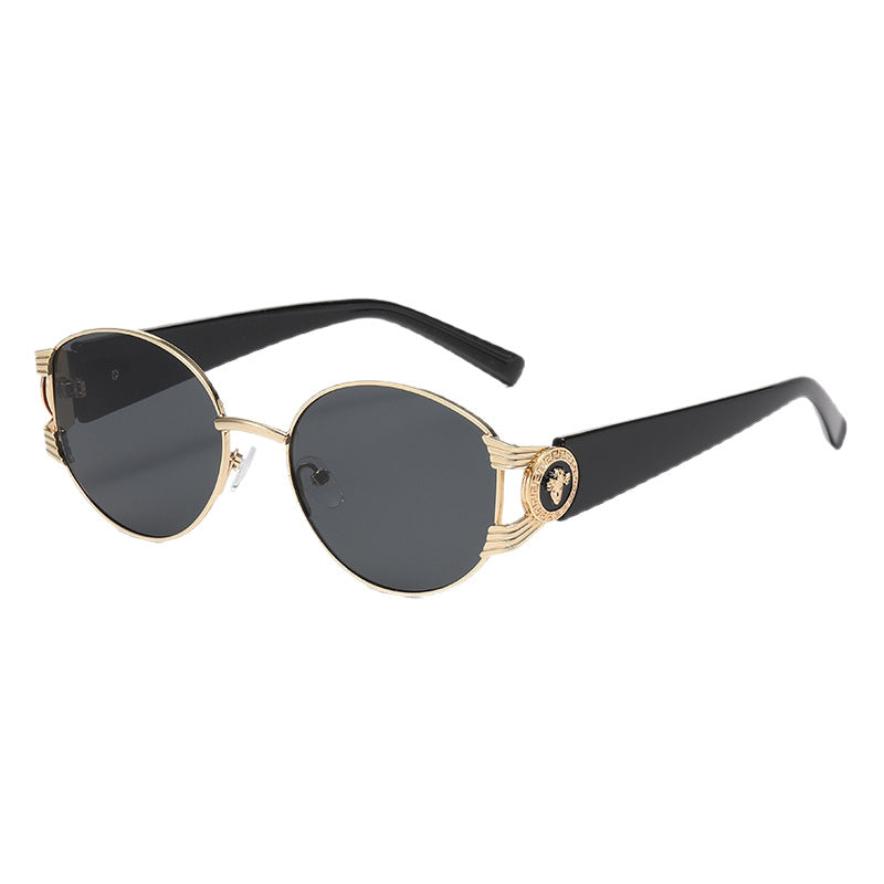 Ladies elegant sunglasses with luxurious metal frame and mirrored lenses Bowlift