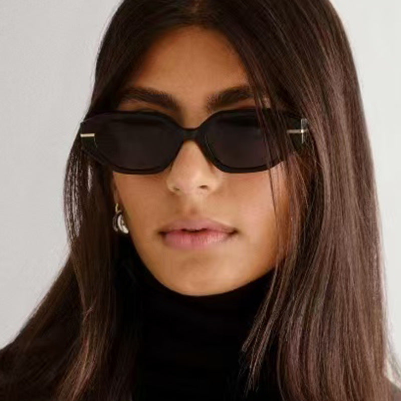 Women's stylish geometric sunglasses with mirrored lenses and unique frame Bowlift