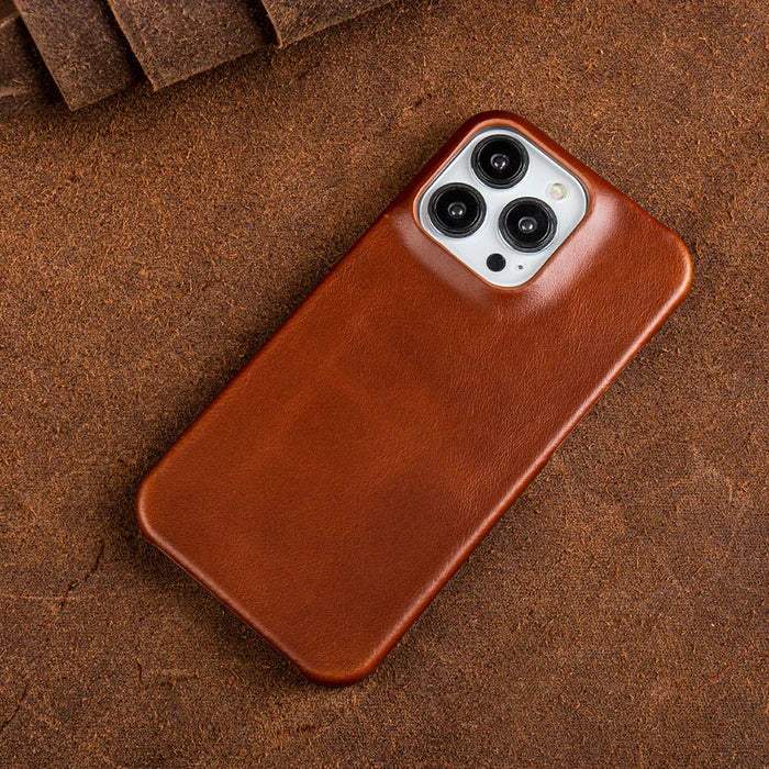 BowLift | Oil Wax Genuine Leather Apple iPhone Case