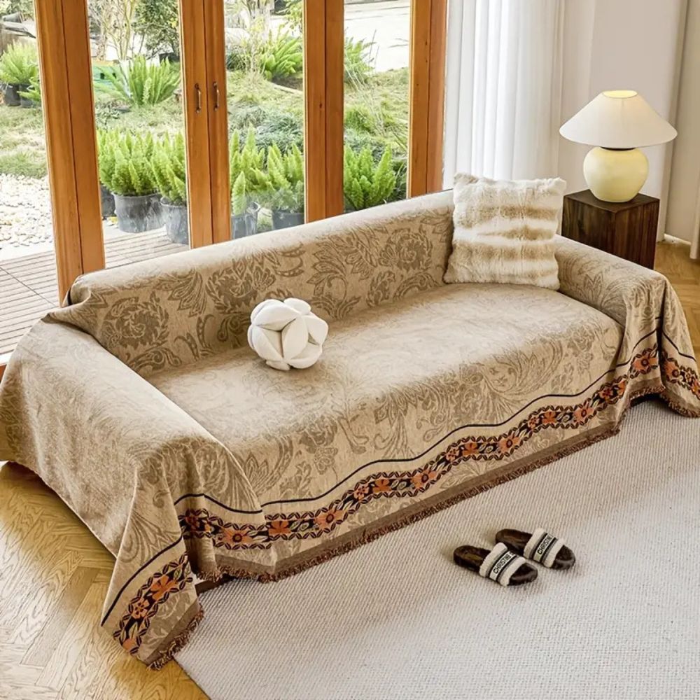 BowLift | Floral Tasseled Boho Sofa Cover