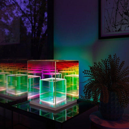 BowLift Concentric Cube Table Lamp — Modern, Sculptural Lighting for Any Space