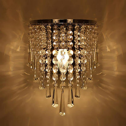 BowLift Modern Chrome Crystal Drop Wall Lamps - Sleek, Glamorous Wall Lighting