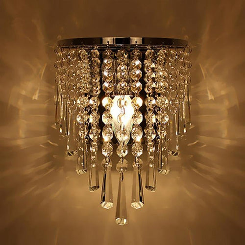 BowLift Modern Chrome Crystal Drop Wall Lamps - Sleek, Glamorous Wall Lighting