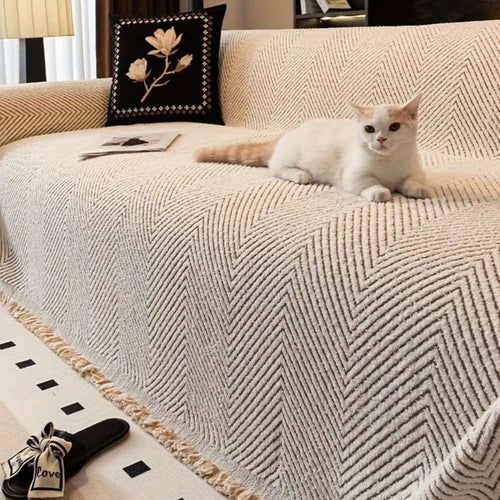 BowLift | Herringbone Sofa Cover, splash-proof and non-slip