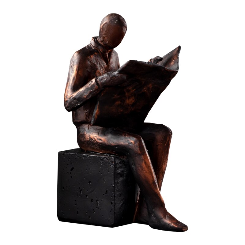 LZINA™ | Reader Sculpture Book Stand Book Support Abstract Character Resin Statue Desk Decoration Figurines Statuette Nordic Home Décor