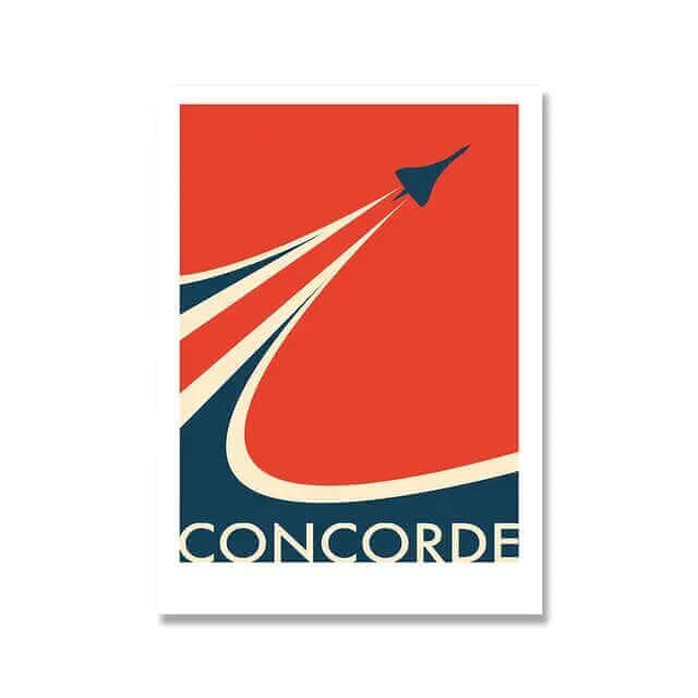 LZINA™ | Retro Concorde Airplane Poster on Canvas