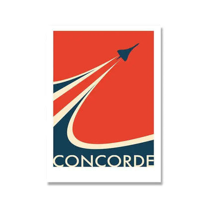 LZINA™ | Retro Concorde Airplane Poster on Canvas