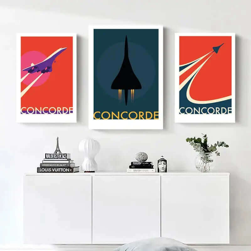 LZINA™ | Retro Concorde Airplane Poster on Canvas