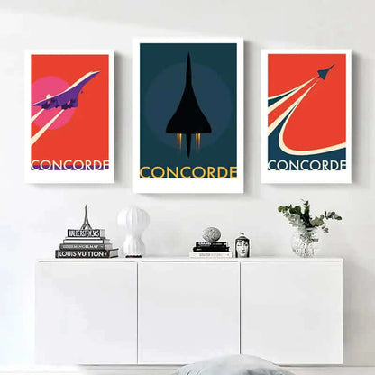 LZINA™ | Retro Concorde Airplane Poster on Canvas