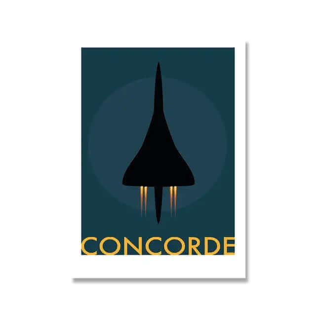 LZINA™ | Retro Concorde Airplane Poster on Canvas