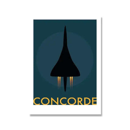 LZINA™ | Retro Concorde Airplane Poster on Canvas