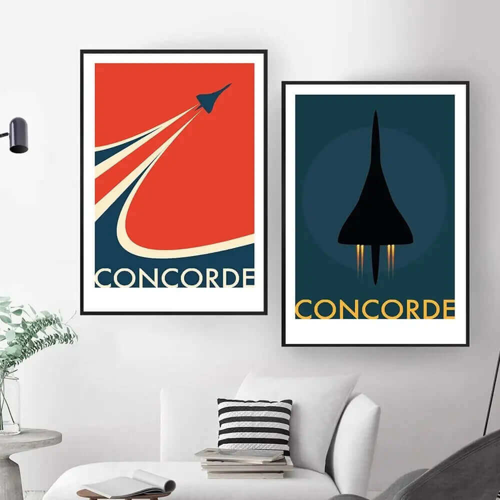 LZINA™ | Retro Concorde Airplane Poster on Canvas