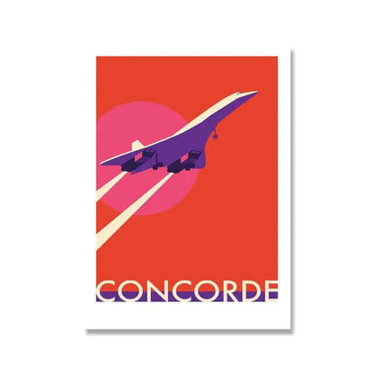 LZINA™ | Retro Concorde Airplane Poster on Canvas