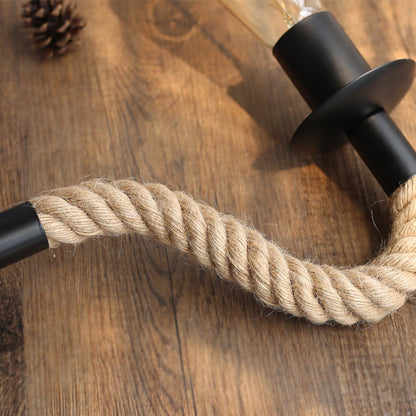 BowLift Retro Hemp Rope Wall Lamp — Industrial Loft Lighting