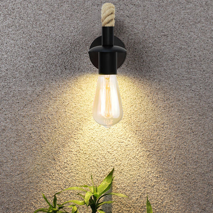 BowLift Retro Hemp Rope Wall Lamp — Industrial Loft Lighting