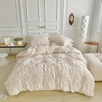 BowLift | Elegant Ruffle Flower Duvet Cover Set Made of Microfiber