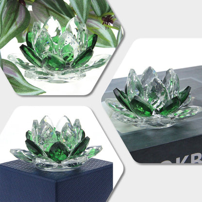 LZINA™ | Crystal Lotus Flower Craft Glass Paperweight Home Decoration Ornaments Figures Home Wedding Party Decor Gifts Souvenir