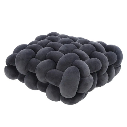 BowLift | Living Room Soft Plush Knot Pillow Sofa Pillow Solid Color Square Handwoven Home Throw Pillow Square Woven Seat Cushion Pillow