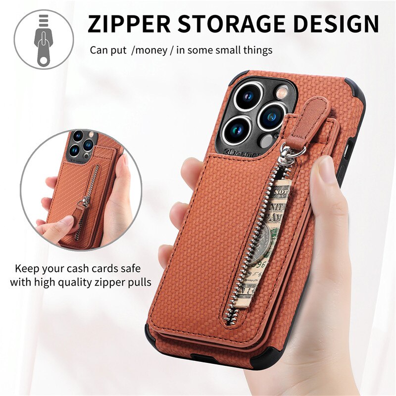 LZINA™ | Zip Zip Elegance Wallet iPhone Case